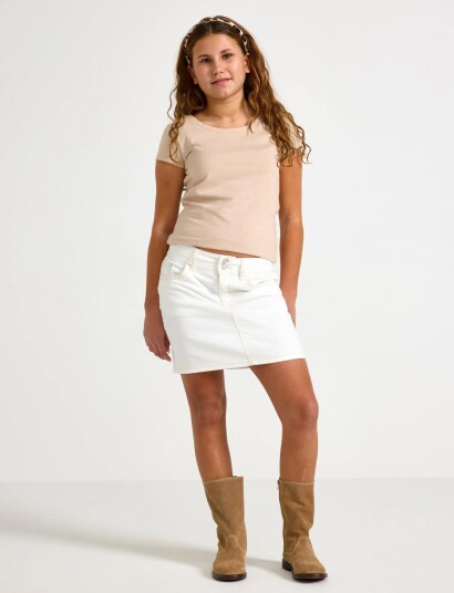 Lindex White Denim Skirt Silver 170