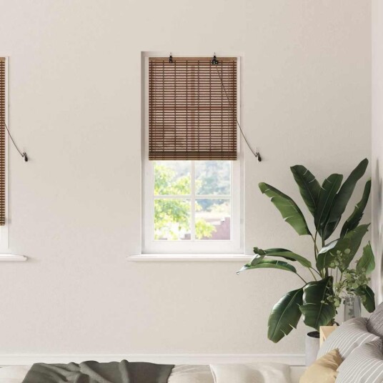 Vindu Persienne med gardiner Brun 60 x 220 cm Bambus