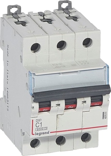 Legrand DX3 MCB automatsikring C1 3P 3M 6/10kA