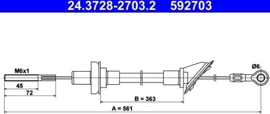 Clutchkabel ATE 24.3728-2703.2