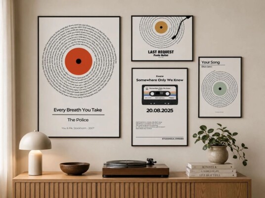 Personlig Plakat Tekster & Kassett Blandede størrelser Sett med 4