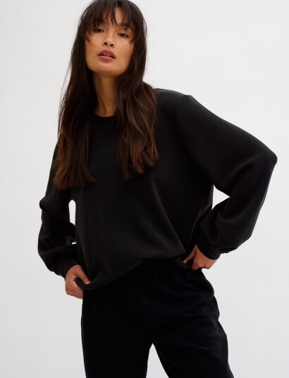 My Essential Wardrobe 23 The Sweat Blouse - Black - L My Essential Wardrobe 23 The Sweat Blouse - Black - L