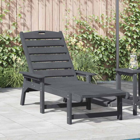 Solstol Lysegrå 53x162x98.5 cm HDPE