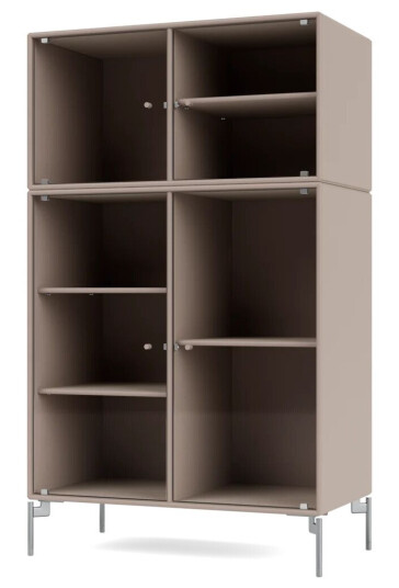 Montana Ripple III vitrineskap 69,6 x 117,6 x 38 cm Mushroom-ben chrome