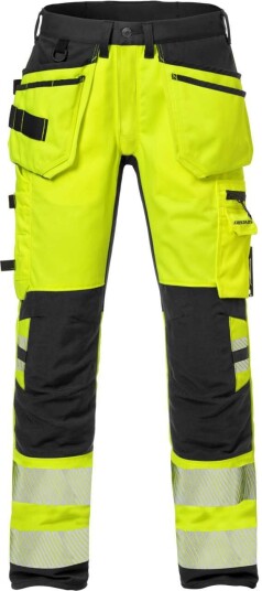 Fristads Hantverkarbyxa Stretch 2707 Plu, Klass 2 Varsel Gul/svart C50 Fristads Hantverkarbyxa Stretch 2707 Plu, Klass 2 Varsel Gul/svart C50
