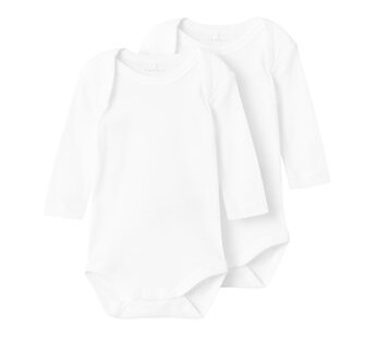 Name It Body med lange ermer 2-pakning B right White