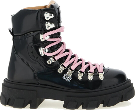 Ganni Boots Cleated Mountain Box Oleatex Black EUR 36