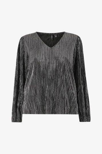 Vero Moda Curve - Topp vmCella L/S Top Jrs Btq Curve - Svart