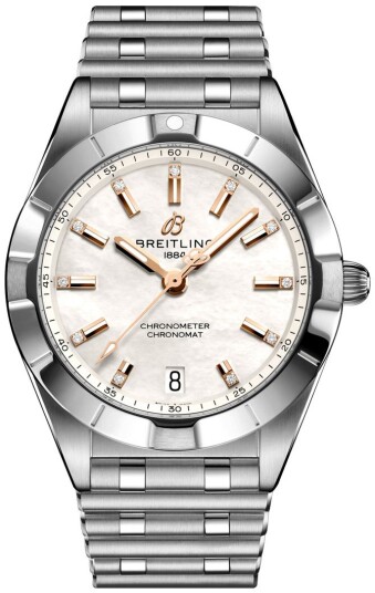 Breitling Dameklokke A77310101A4A1 Chronomat 32 Hvit/Stål Ø32 mm