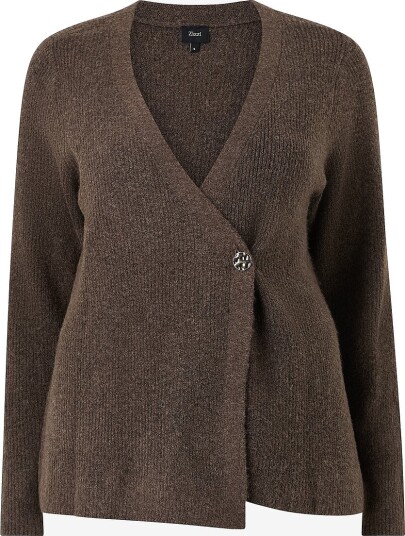 Zizzi Kardigan Mvista L/S Wrap Cardigan Grønn
