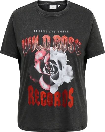 ONLY Carmakoma Carroxy S/S Reg O Neck Tee Jrs Black 46 48