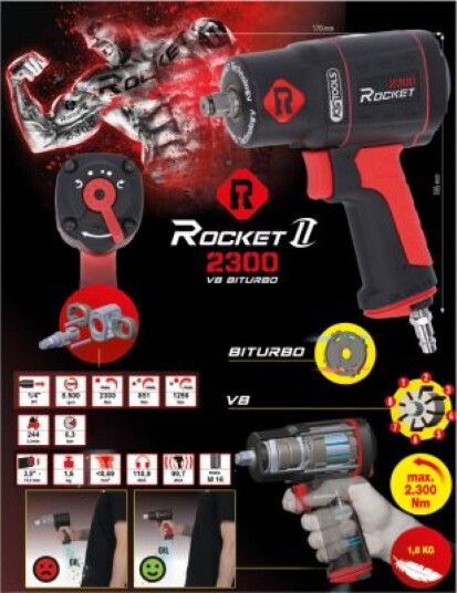 KS Tools 512.0002 Slagskrutrekker Trykkluftdrevet