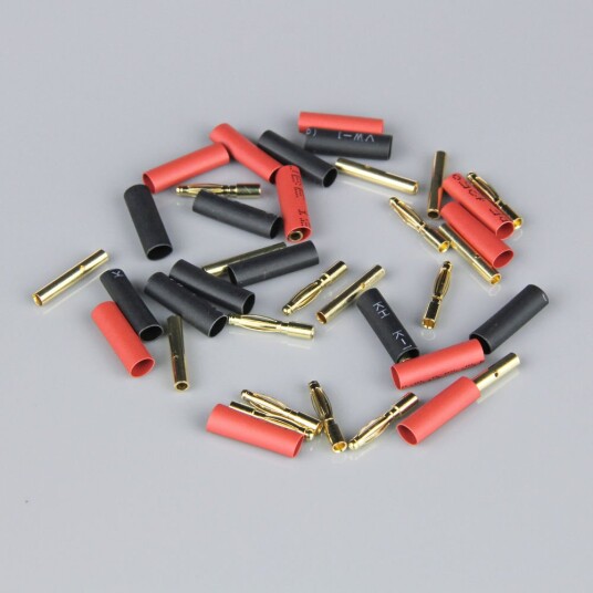 Radient 2MM Gold Connector Pairs including Heat Shrink 10PCS Radient 2MM Gold Connector Pairs including Heat Shrink 10PCS