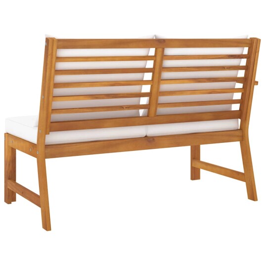 vidaXL Hagebenk med kremhvit pute 114,5 cm heltre akasie vidaXL Hagebenk med kremhvit pute 114,5 cm heltre akasie