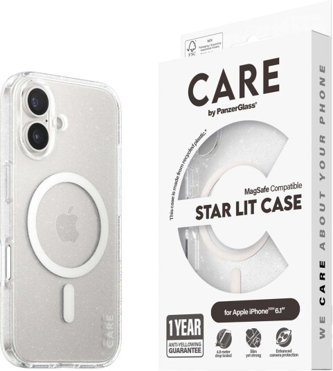 PanzerGlass Urban Combat MagSafe Mobildeksel for iPhone 16 - Star Lit Hvit