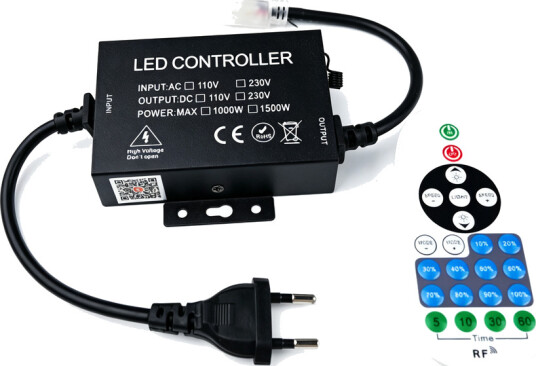 230V utendørs WiFi Smart Home dimmer   Inkl. endestykke til 230V Slim COB IP54 minnefunksjon maks 50 m