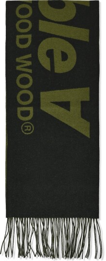 WOOD WOOD Wwleon Italic Scarf 25257 Khaki green ONE SIZE