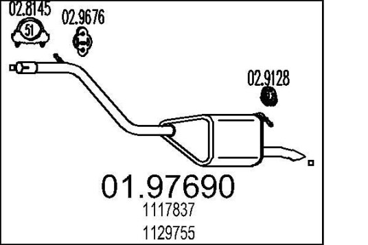 Bakre eksospotte MTS 01.97690