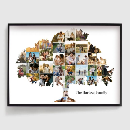 Namly Design Personalisert Plakat Familie Tre Fotokollasj POSTERHXCBYZ