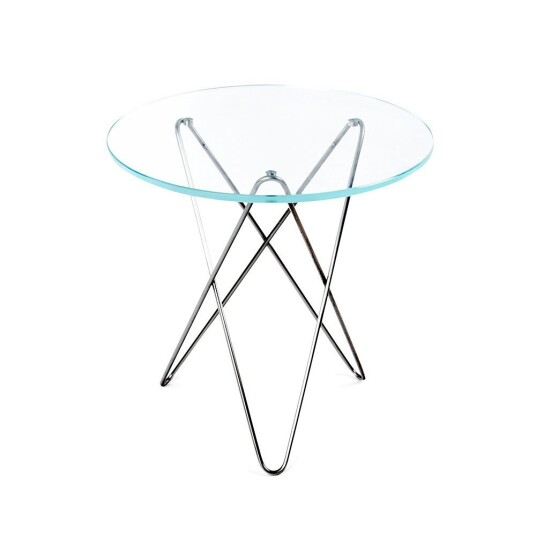 Ox Denmarq Tall Mini O Table Sidebord Ø50 cm Stål/Klart Glass