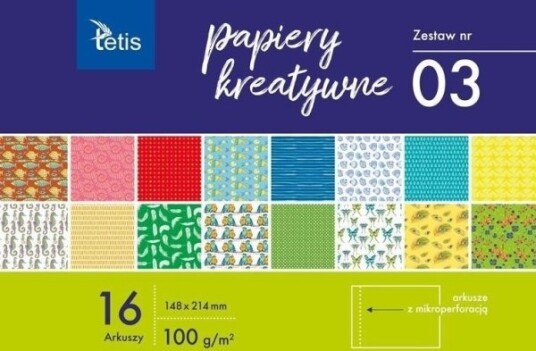 Tetis Kreativt Papir A5/16K Sett 3