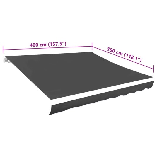 vidaXL Markiseduk 400x300 cm antrasitt