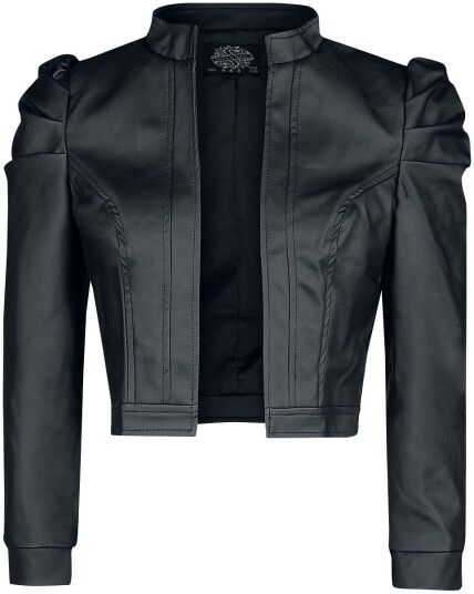 H&R London Rockabilly Jakke i kunstskinn Serena Jacket S til XXL Damer svart H&R London Rockabilly Jakke i kunstskinn Serena Jacket S til XXL Damer svart