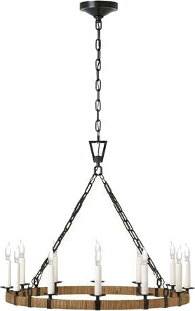 Darlana Wrapped Lantern Rattan / Black