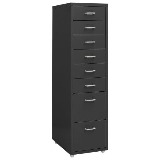 Mobilt arkivskap antrasitt 28x41x109 cm metall