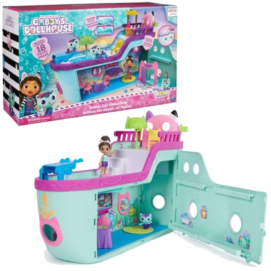 Gabby's Dollhouse Kattevenn Cruise Ship med 18 Deler - Dukker & Dukkehus for Barn 3+
