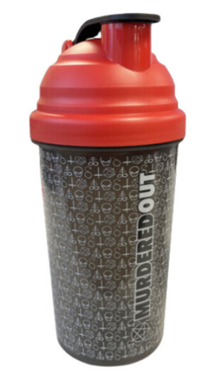 Murdered Out Shakermate 600 ml, svart/rød shaker