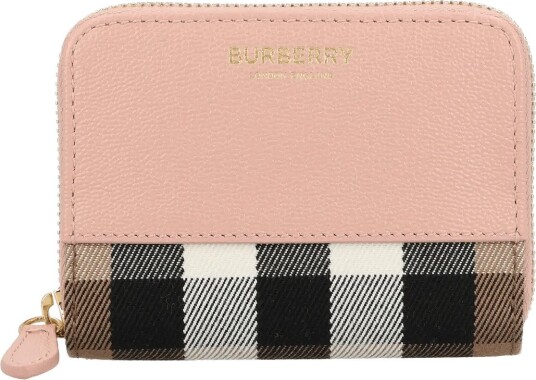Burberry Small Leather Wallet PINK One Size Burberry Small Leather Wallet PINK One Size