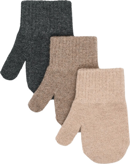 Mikk line Magic Mittens 3 Pack W. Lurex Beige 2 4Y