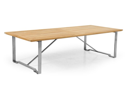 Brafab Gotland sofabord Rustfritt stål/teak 150 x 65 cm Grå