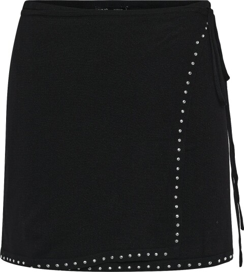 Mango Studded Wrap Skirt Black L