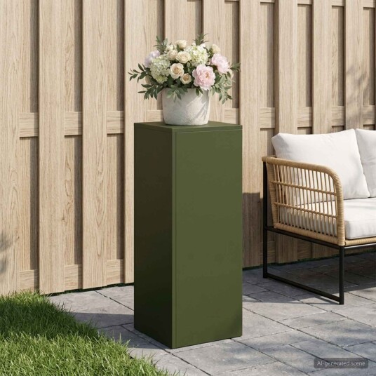 vidaXL Planteholder Olivengrønn 30 x 30 x 80 cm Cortenstål