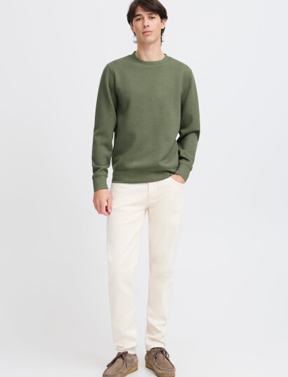 Casual Friday Cfsebastian 0096 Crew Neck Swe - Khaki green - S
