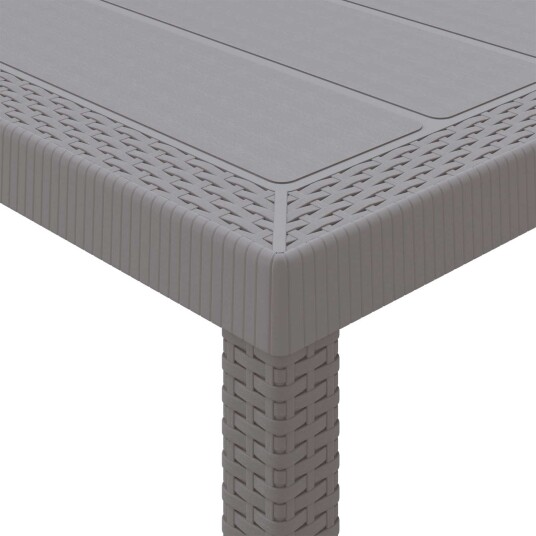 Hagebord Lys Grå 100x100x73 cm Poly Rattan