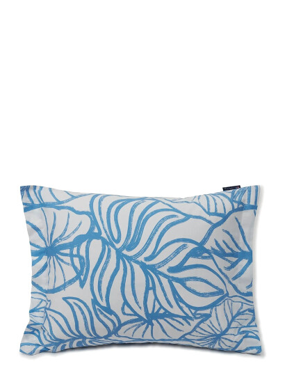 Lexington Home White/Blue Printed Cotton Sateen Pillowcase - Blue - 80X80