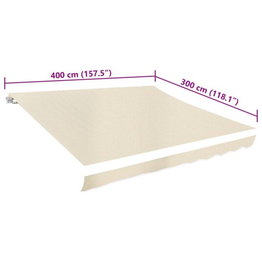 vidaXL Markiseduk kremhvit 4 x 3 m (ramme ikke inkludert)