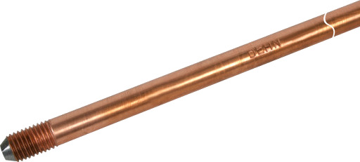 Desitek Jordspyd i Kobber Ø14,2 mm, 1500 mm M. Gjenger Copper 1500x14.2 mm