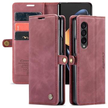 Caseme 013 Series Samsung Galaxy Z Fold4 Lommebok-deksel Vinrød
