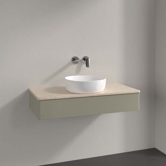 Villeroy & Boch Antao Servantskap med 1 skuff 100x50x19 cm u/lys Steingrå/Crème Villeroy & Boch Antao Servantskap med 1 skuff 100x50x19 cm u/lys Steingrå/Crème
