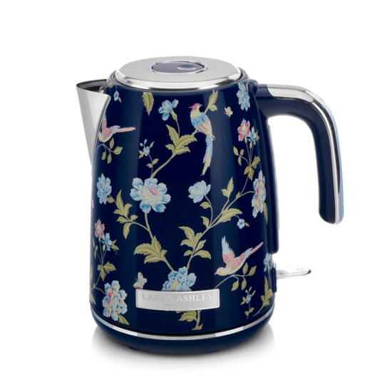 Laura Ashley Elveden Navy elektrisk vannkoker 1,7L med kalkfilter
