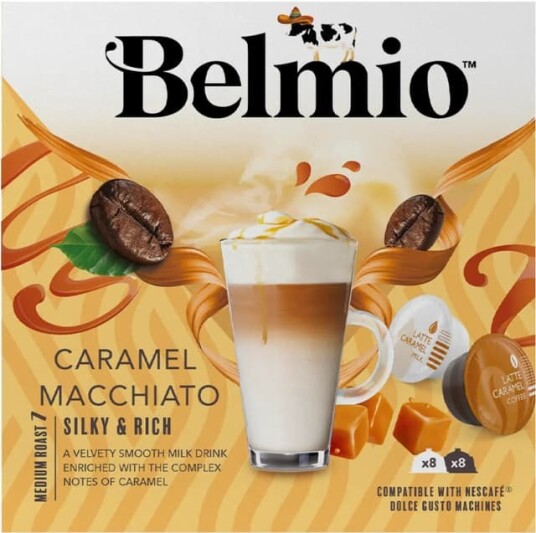 Belmio Caramel Macchiato kaffekapsler for Dolce Gusto 8x2 pakning Belmio Caramel Macchiato kaffekapsler for Dolce Gusto 8x2 pakning