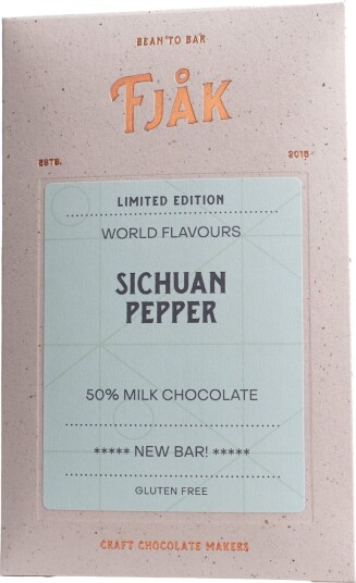 Fjåk Sichuan Pepper Milk Chocolate (50%) Fjåk Sichuan Pepper Milk Chocolate (50%)