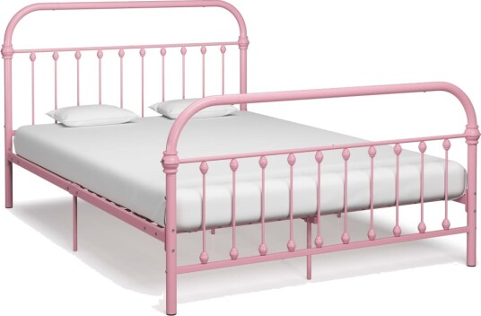 Sengeramme rosa metall 160x200 cm