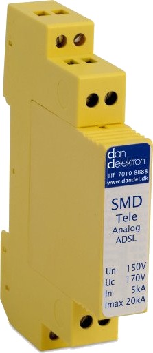 Dan Delektron Transientbeskyttelse SMD Tele Analog/ADSL 1Par f/din Skinne