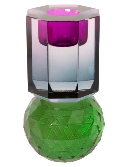 C"est Bon Crystal Candle Holder - Multi/patterned - H10.5CM C"est Bon Crystal Candle Holder - Multi/patterned - H10.5CM