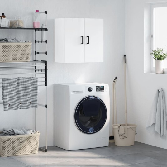 Veggskap høyglans hvit 60x31x60 cm konstruert tre 8720845948078